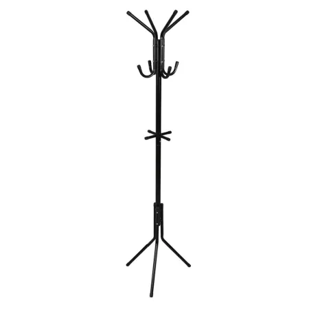 Tradineur - Perchero de pie metálico 12 ganchos, soporte para abrigos y sombreros, estilo minimalista, para recibidor u oficina,