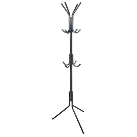 Tradineur - Perchero de pie metálico 12 ganchos, soporte para abrigos y sombreros, estilo minimalista, para recibidor u oficina,