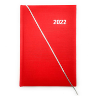 Agenda diaria 2022 de 12 meses, enero a diciembre, tapa acolchada y cinta marcapáginas, planificador anual de tareas, citas, 21,2 x 15 cm, color rojo