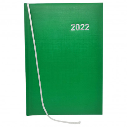 Agenda diaria 2022 de 12 meses, enero a diciembre, tapa acolchada y cinta marcapáginas, planificador anual de tareas, citas, 21,2 x 15 cm, color verde