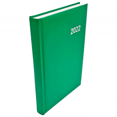 Agenda diaria 2022 de 12 meses, enero a diciembre, tapa acolchada y cinta marcapáginas, planificador anual de tareas, citas, 21,2 x 15 cm, color verde