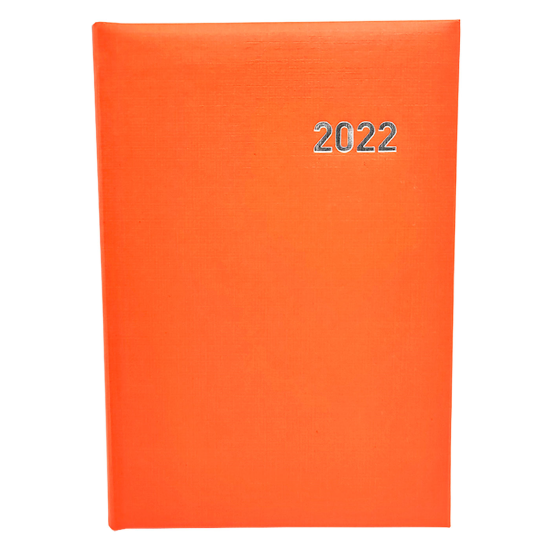 Agenda diaria 2022 de 12 meses, enero a diciembre, tapa acolchada y cinta marcapáginas, planificador anual de tareas, citas, 21,2 x 15 cm, naranja