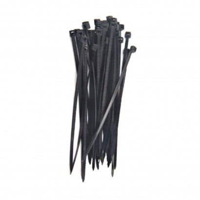 Pack de 40 bridas de nylon negro, bridas para cables, organizador, bloqueo, fijación, dimensiones 35 x 0.7 cm