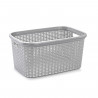 Plastic Forte - Cesta colada de plástico con asas 53 x 26 x 36 cm, modelo rattan, 35 litros, cesto para prendas ropa, lavandería