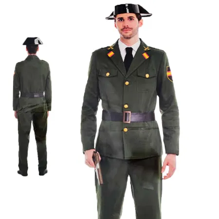 Disfraz de antiguo guardia civil de color verde para jóvenes y adultos para carnaval, halloween, celebraciones, talla S. Disfraz de antiguo guardia civil de color verde para jóvenes y adultos para carnaval, halloween, celebraciones, talla S.