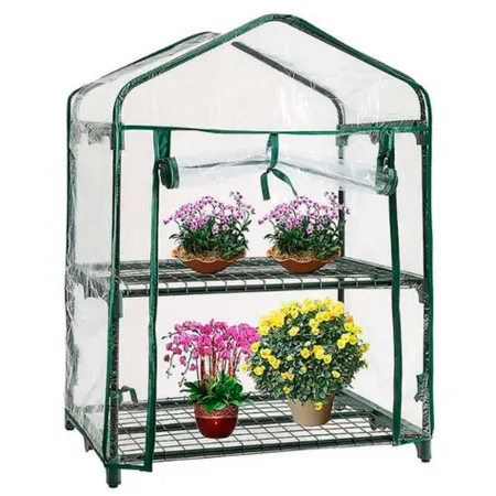 Tradineur - Mini invernadero de acero y PVC, puerta enrollable, cubierta para plantas, cultivos, portátil, interior y exterior, Tradineur - Mini invernadero de acero y PVC, puerta enrollable, cubierta para plantas, cultivos, portátil, interior y exterior,