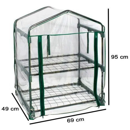 Tradineur - Mini invernadero de acero y PVC, puerta enrollable, cubierta para plantas, cultivos, portátil, interior y exterior, Tradineur - Mini invernadero de acero y PVC, puerta enrollable, cubierta para plantas, cultivos, portátil, interior y exterior,