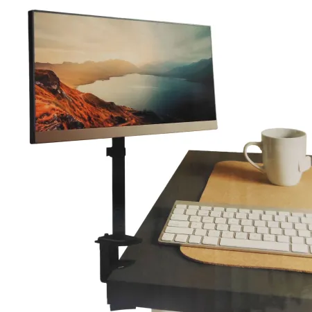 Tradineur - Soporte para monitor con rotación, 10-32 pulgadas, máx. 8 kg, brazo giratorio ajustable en altura con inclinación, V