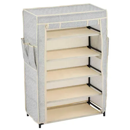 Tradineur - Zapatero TNT 88 x 60 x 30 cm, 5 niveles, soporte organizador de calzado, zapatero de tejido no tejido desmontable co