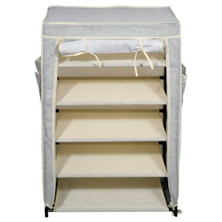 Tradineur - Zapatero TNT 88 x 60 x 30 cm, 5 niveles, soporte organizador de calzado, zapatero de tejido no tejido desmontable co