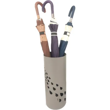 Paragüero beige redondo de metal, diseño de gotas, 49 x 19,5 cm, soporte para paraguas con recipiente de plástico, estilo modern Paragüero beige redondo de metal, diseño de gotas, 49 x 19,5 cm, soporte para paraguas con recipiente de plástico, estilo modern