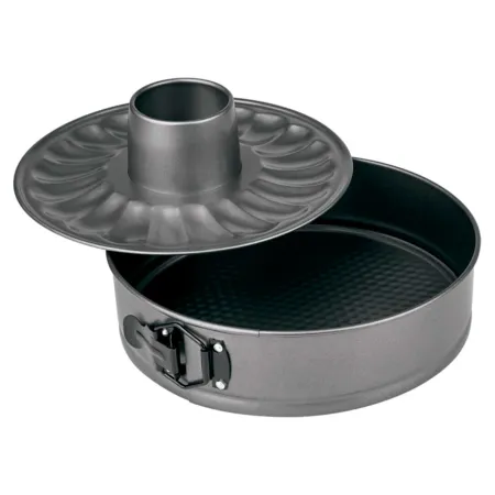 Tradineur - Set molde desmontable 26 cm + molde fondo savarin 26 cm. Recipiente para horno, repostería, bizcochos, tartas, paste