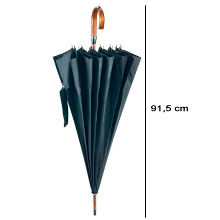 Tradineur - Paraguas largo de caballero - Mango de madera - Fabricado en poliéster - Antiviento, Apertura automática, 12 varilla Tradineur - Paraguas largo de caballero - Mango de madera - Fabricado en poliéster - Antiviento, Apertura automática, 12 varilla