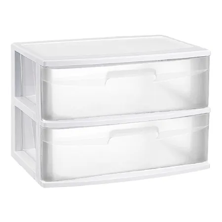 Tradineur - Cajonera de organización “Nilo” - Ideal para el hogar o el trabajo - Fabricación en plástico - 2 Cajones Translucido Tradineur - Cajonera de organización “Nilo” - Ideal para el hogar o el trabajo - Fabricación en plástico - 2 Cajones Translucido