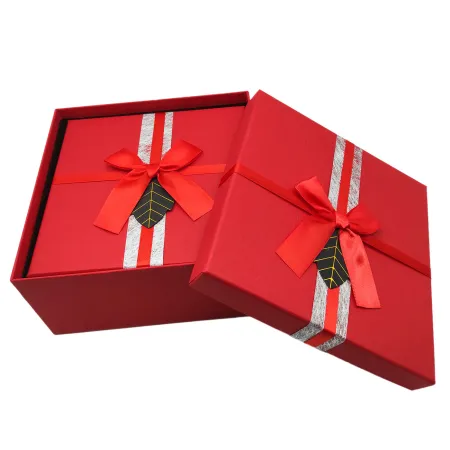 Tradineur - Set de 3 cajas de regalo cuadradas con lazo, cartón, 3 tamaños distintos, cajas decorativas con tapa, presentación, 