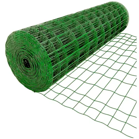 Tradineur - Rollo de malla metálica plastificada, huecos cuadrados de 19 x 19 mm, valla, cierre de alambre, cercar jardín, galli