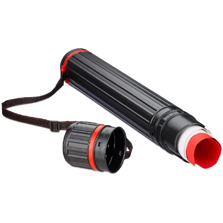 Tradineur - Tubo portaplanos extensible de 64 a 100 cm con correa de transporte, plástico, almacenamiento planos, documentos, lá