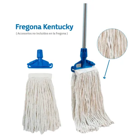 Tradineur - Fregona de algodón Kentucky para uso industrial, 350 gramos, 7 x 22 x 19 cm, mopa para fregar suelos, limpieza - Col Tradineur - Fregona de algodón Kentucky para uso industrial, 350 gramos, 7 x 22 x 19 cm, mopa para fregar suelos, limpieza - Col