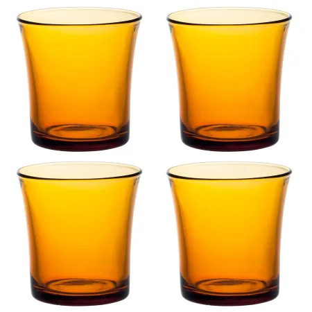 Tradineur - Set de 4 vasos de cristal templado, modelo Lys, resistentes a los golpes y choques térmicos, aptos para lavavajillas