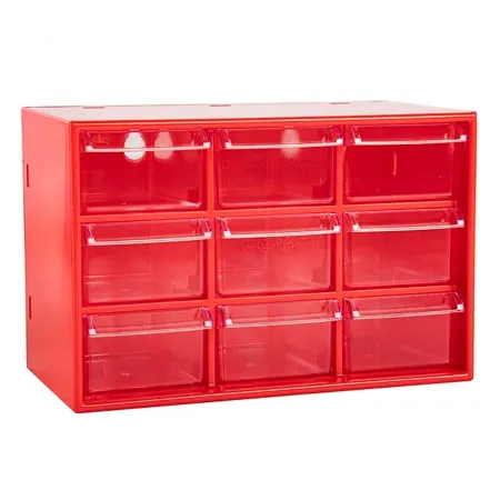 Tradineur - Organizador multiusos de plástico, 9 cajones, clasificador apilable, tornillos, tuercas, botones, piezas pequeñas, b