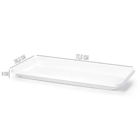Tradineur - Plato Jardinera de 80 cm - Macetero, Maceta para Plantas y Flores Rectangular - Fabricado en Plástico - 7 x 36,5 x 7