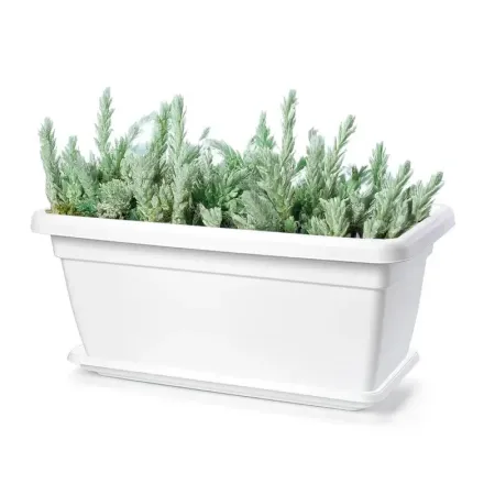Tradineur - Plato Jardinera de 80 cm - Macetero, Maceta para Plantas y Flores Rectangular - Fabricado en Plástico - 7 x 36,5 x 7