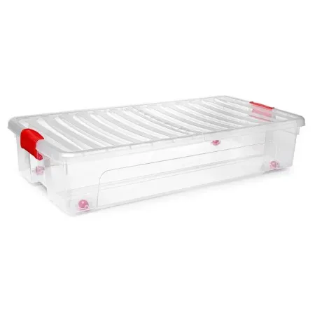 Tradineur - Caja de Almacenamiento modelo KLIP bajocama - Fabricado en Plástico - Capacidad de 35 Litros - Cierre hermético y Ta