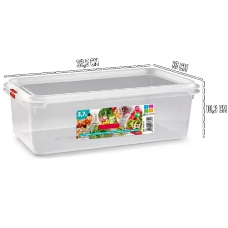 Tradineur - Fiambrera modelo Frost Nº 6 - Fabricado en plástico - Capacidad de 3,7 L - Apto para congelador y microondas - 10,3