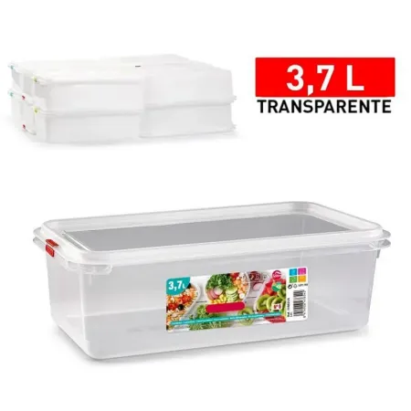Tradineur - Fiambrera modelo Frost Nº 6 - Fabricado en plástico - Capacidad de 3,7 L - Apto para congelador y microondas - 10,3