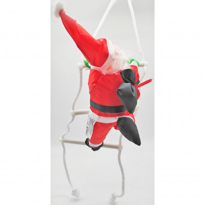 Muñeco de santa claus con escalera, 51 cm, papá noel con cuerda para colgar de la ventana, balcón, árbol de navidad, decoración navideña de exterior e interior