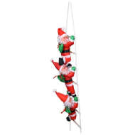 Set 3 muñecos de papá noel con escalera, 95 cm, santa claus con cuerda para colgar de la ventana, balcón, árbol de navidad, decoración navideña de exterior e interior