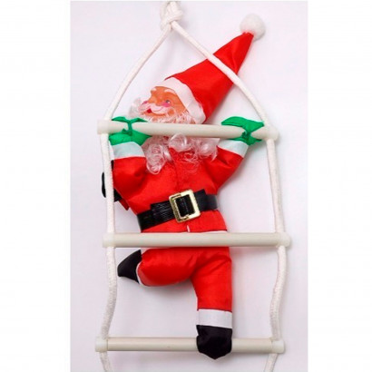 Set 3 muñecos de papá noel con escalera, 95 cm, santa claus con cuerda para colgar de la ventana, balcón, árbol de navidad, decoración navideña de exterior e interior