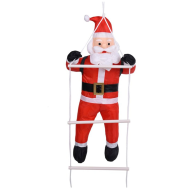 Papá noel y escalera colgante, 163 cm, muñeco de 80 cm, santa claus con cuerda para colgar, ventana, balcón, decoración navideña de exterior e interior