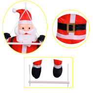 Papá noel y escalera colgante, 163 cm, muñeco de 80 cm, santa claus con cuerda para colgar, ventana, balcón, decoración navideña de exterior e interior