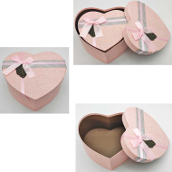 Set de 3 cajas corazón de regalo con lazo, 3 tamaños distintos, cajas decorativas con tapa, presentación para navidad, cumpleaños (Rosa, 20 cm, 18,5 cm y 14,5 cm)