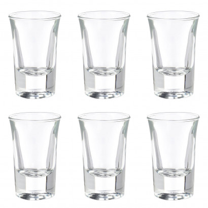 Luminarc - Set de 6 vasos de chupito de cristal, modelo spirit bar, base gruesa, aptos para lavavajillas, servir licores, celebraciones (3,4 cl, 7 cm)