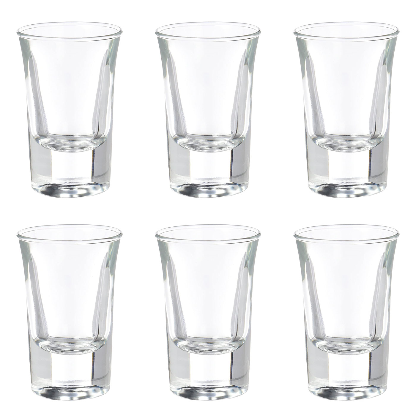 Luminarc - Set de 6 vasos de chupito de cristal, modelo spirit bar, base gruesa, aptos para lavavajillas, servir licores, celebraciones (3,4 cl, 7 cm)