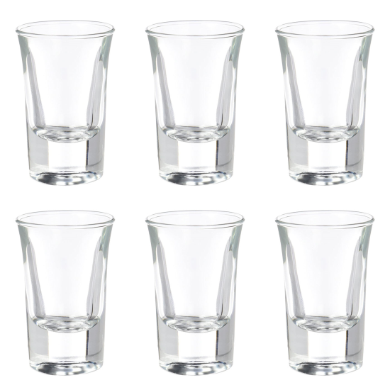 Luminarc - Set de 6 vasos de chupito de cristal, modelo spirit bar, base gruesa, aptos para lavavajillas, servir licores, celebraciones (3,4 cl, 7 cm)