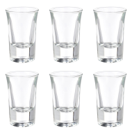 Luminarc - Set de 6 vasos de chupito de cristal, modelo spirit bar, base gruesa, aptos para lavavajillas, servir licores, celebraciones (3,4 cl, 7 cm)