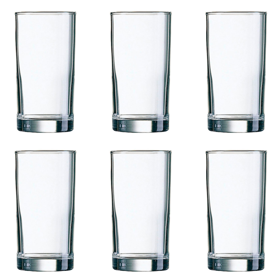 Arcoroc - Set de 6 vasos de cristal templado, modelo Princesa, extra-resistentes, base gruesa, servir licores, bebidas, fiestas (17 cl, 8,5 x 6,2 cm)