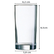 Arcoroc - Set de 6 vasos de cristal templado, modelo Princesa, extra-resistentes, base gruesa, servir licores, bebidas, fiestas (17 cl, 8,5 x 6,2 cm)