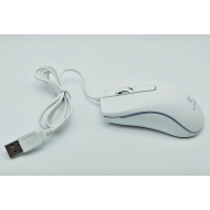 Ratón óptico con luz, cable usb 2.0, 800-1200 dpi, cable de 1,35 metros, diseño ergonómico, 3 botones, ordenador, portátil, pc, color blanco