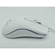 Ratón óptico con luz, cable usb 2.0, 800-1200 dpi, cable de 1,35 metros, diseño ergonómico, 3 botones, ordenador, portátil, pc, color blanco