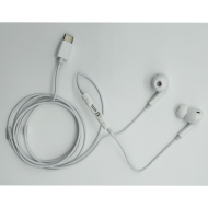 Auriculares de móvil con micrófono, estéreo, cable de 1,2 m, conexión tipo C, cascos compatibles con Xiaomi, Huawei, Samsung, Sony, blanco