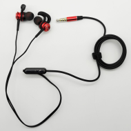 Auriculares deportivos para móvil, micrófono y cable de 1,2 m, conexión jack 3.5 mm, cascos compatibles con Xiaomi, Huawei, Samsung, Sony, rojo