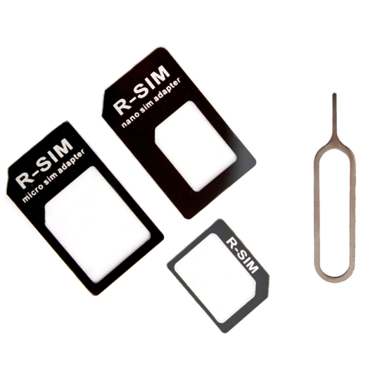 Set de tres adaptadores de nano-sim a micro-sim a sim estándar, incluye aguja para colocar la sim, móvil, compatible con Xiaomi, Huawei, Samsung, Sony