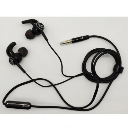 Auriculares de deporte para móvil, micrófono y cable de 1,2 m, conexión jack 3.5 mm, cascos compatibles con Xiaomi, Huawei, Samsung, Sony, negro