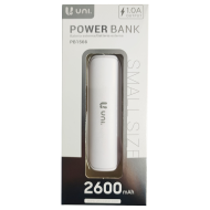 Batería externa blanca 2600 mAh, 1.0A, cable micro-USB, indicador carga LED, móvil, tablet, mp3, e-book, compatible con Xiaomi, Huawei, Samsung, Sony