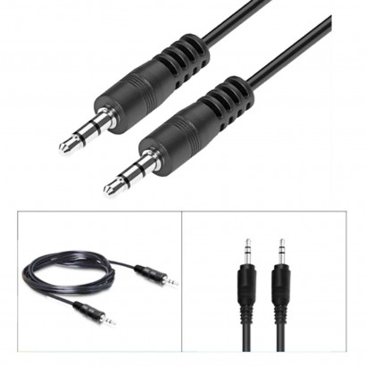 Cable de audio estéreo, mini jack 3,5 mm a mini jack 3,5 mm, macho a macho para tv, móvil, tablet, portátil, pc, altavoces, home cinema, mp3 (1,5 m)