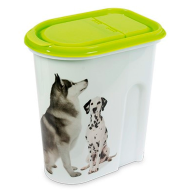 Contenedor comida para mascotas, tapa abatible, bote, tarro, recipiente para pienso, perros, gatos, 5,7 litros, 24 x 25,5 x 14 cm, diseño aleatorio